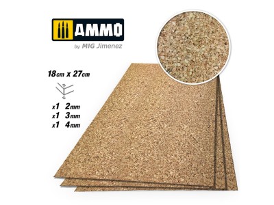CREATE CORK Medium Grain Mix (2mm, 3mm and 4mm) - 1 pc. Each Size 