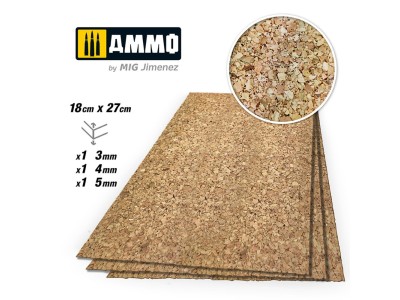 CREATE CORK Thick Grain Mix (3mm, 4mm and 5mm) - 1 pc. Each Size 