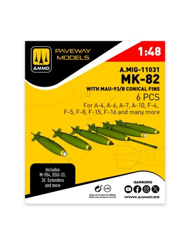 MK-82 with MAU-93/B conical fin (6 pcs) 