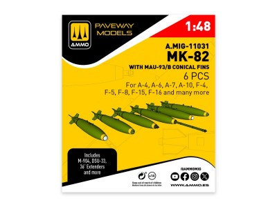 MK-82 with MAU-93/B conical fin (6 pcs) 
