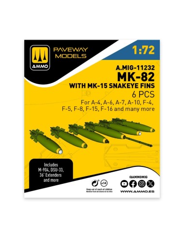 MK-82 with MK-15 Snakeye fin (6 pcs) 