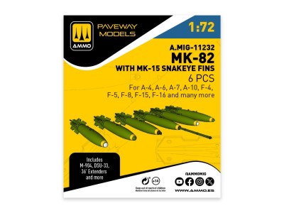 MK-82 with MK-15 Snakeye fin (6 pcs) 