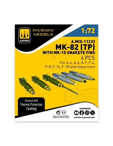 MK-82 with thermal protection and MK-15 Snakeye fin (6 pcs) 