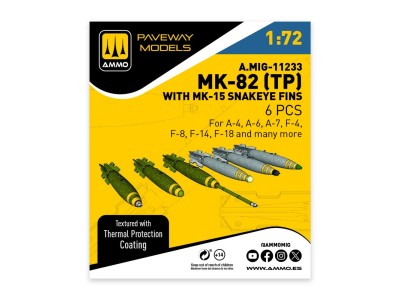 MK-82 with thermal protection and MK-15 Snakeye fin (6 pcs) 