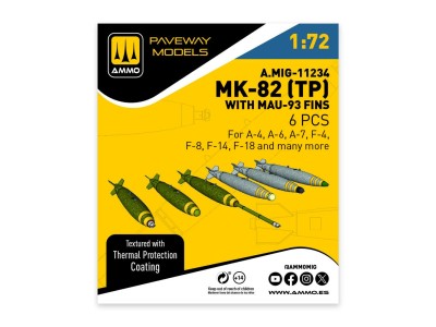 MK-82 with thermal protection and MAU-93 fin (6 pcs) 