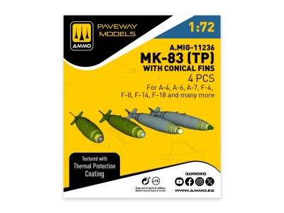 MK-83 with thermal protection and conical fin (4 pcs) 