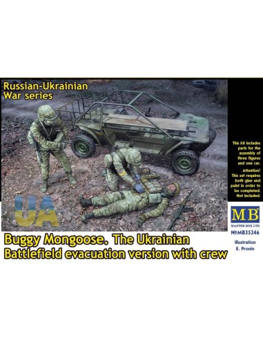 Russian-Ukrainian War Series. Buggy Mongoose. The Ukrainian Battlefield evacuation version with crew 