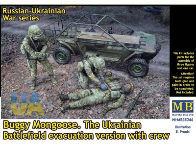 Russian-Ukrainian War Series. Buggy Mongoose. The Ukrainian Battlefield evacuation version with crew 