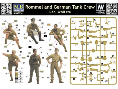 Rommel & German tank crew, DAK, WWII era 