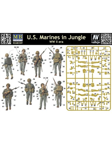 U.S. Marines in jungle, WWII era 