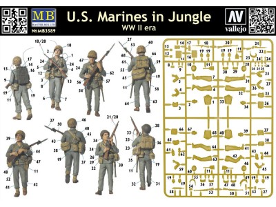 U.S. Marines in jungle, WWII era 