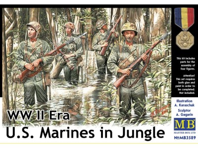U.S. Marines in jungle, WWII era 