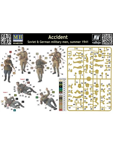 Accident. Soviet & German military men, 