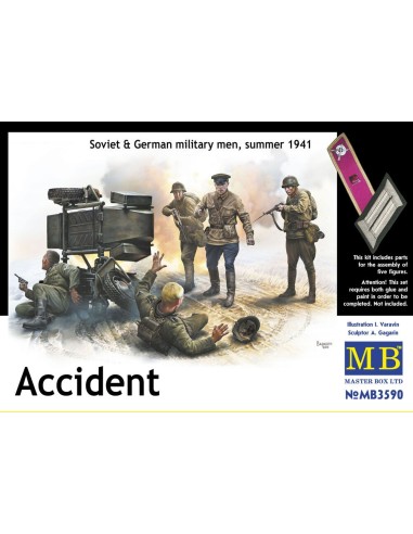 Accident. Soviet & German military men, 