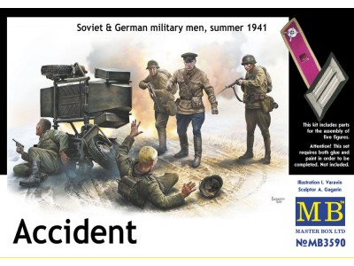 Accident. Soviet & German military men, 