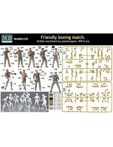 Friendly boxing match.Brit.+Amer.paratro 