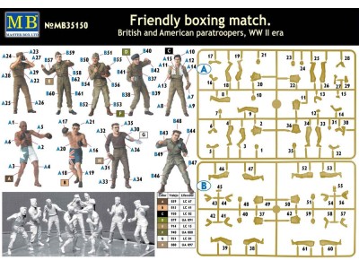 Friendly boxing match.Brit.+Amer.paratro 