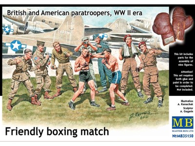 Friendly boxing match.Brit.+Amer.paratro 
