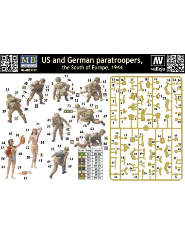 U.S. and German paratroopers,South of Eu 