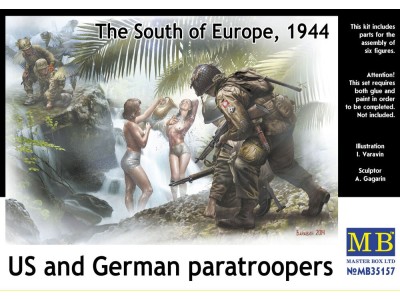 U.S. and German paratroopers,South of Eu 