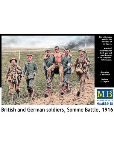 British and German soldiers,Somme Battle 
