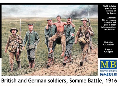 British and German soldiers,Somme Battle 