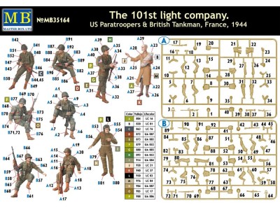 101th light company.US paratroopers and British tankmen 