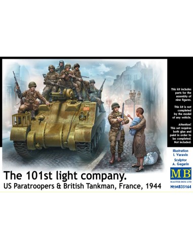 101th light company.US paratroopers and British tankmen 