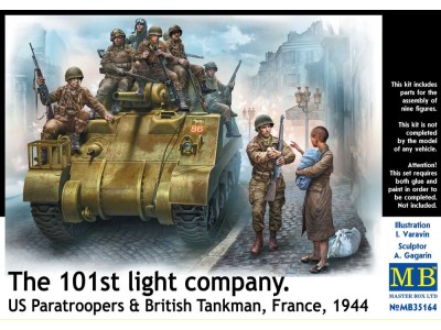 101th light company.US paratroopers and British tankmen 