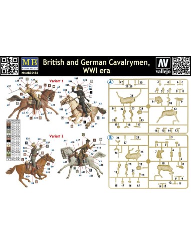 British and German cavalrymen,WWI era 