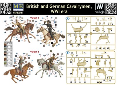 British and German cavalrymen,WWI era 