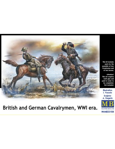 British and German cavalrymen,WWI era 