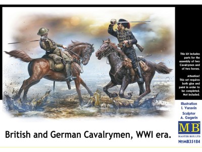 British and German cavalrymen,WWI era 
