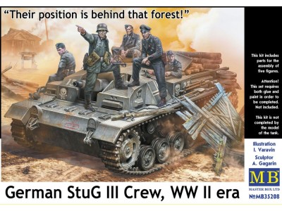 German StuG III Crew, WWII era.Their position is behind that forest 
