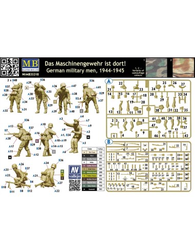 German military men, 1944-1945. Das Maschinengewehr ist dort! 