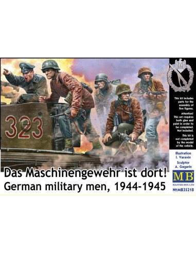 German military men, 1944-1945. Das Maschinengewehr ist dort! 