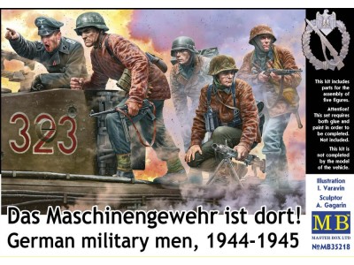 German military men, 1944-1945. Das Maschinengewehr ist dort! 