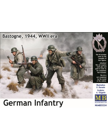 German Infantry. Bastogne, 1944, WWII era 
