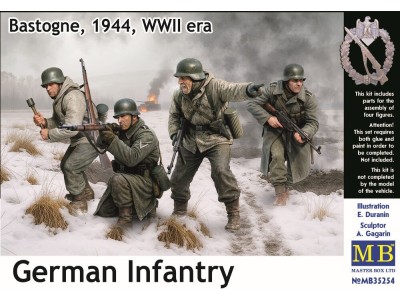 German Infantry. Bastogne, 1944, WWII era 