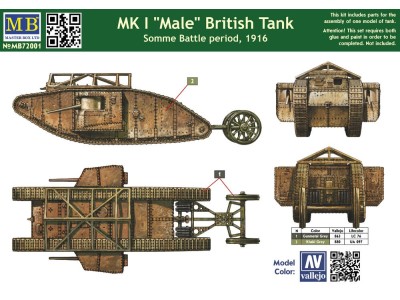 Mk I "Male"British tank,Somme battle1916 