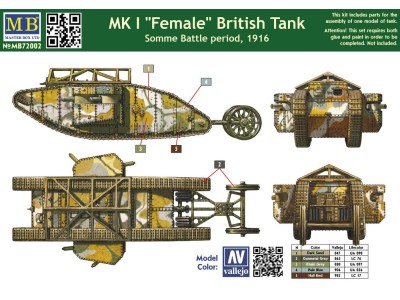 Mk I"Female"British tank,Somme battle 1916 