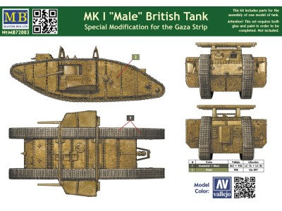 MK I Male British tank,Special modificat 