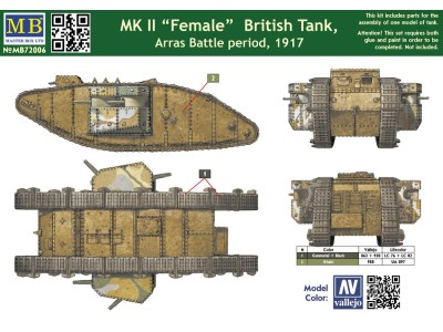 Mk II Female British tank.Arras Battle 