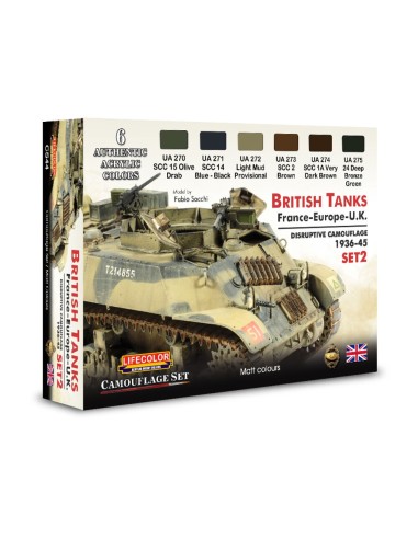 British Tanks, France-Europe, U.K., Disruptive Camouflage, Set 2 6 x 22 ml 
