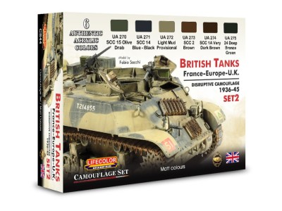 British Tanks, France-Europe, U.K., Disruptive Camouflage, Set 2 6 x 22 ml 