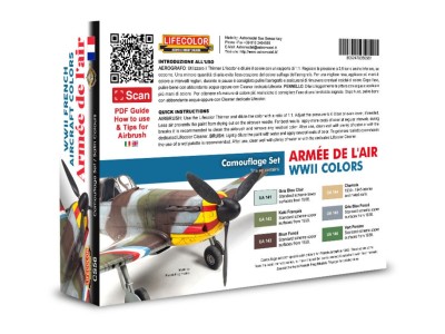 WWII French Aircraft Colors - Armée De L'Air 6 x 22 ml 