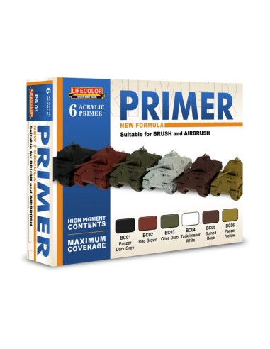6 Coloured Acrylic Primers 6 x 22 ml 