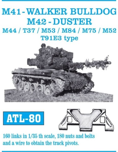 Tracks for M41 Walker Bulldog. M42 Duster. M44/ T37/ M53/ M84/ M75/ M52/ T91E3 M44/ T37/ M53/ M84/ M75/ M52/ T91E3 