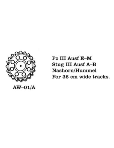 Tracks for Pz III (E-M) / Stug III (A-B) Nashorn 36 cm breit Nashorn 36 cm breit 