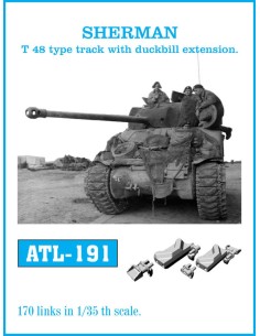 Tracks for SHERMAN T-48 type track with duckbill extension. 